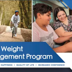 Portion of the Youth Weight Management Program flyer. Caption: