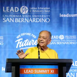 Cheech Marin, the LEAD Summit XI’s honorary chair/padrino de honor, gives the morning keynote at the conference held at Cal State San Bernardino on Sept. 30.