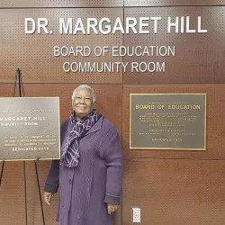 Dr. Margaret Hill. Board of Education community room Photo courtesy of Corina Borsuk.