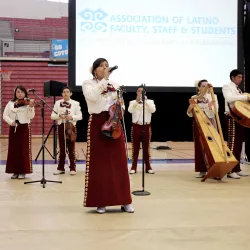 The Sinfonia Mexicana Mariachi Youth Academy performs at a CSUSB Association of Latino Faculty, Staff & Students event. The university’s Department of Music is offering the “Coyote Mariachi Ensemble,” a new class regardless of major, this fall.