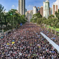 A protest in Hong Kong on June 16, 2021. CSUSB’s Modern China Lecture Series will host two talks, one today at 5:30 p.m. and at 10 a.m. Tuesday. Both will be on Zoom. Photo by Studio Incento/WikiMedia Commons.