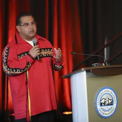Assemblymember James Ramos, the first California-born Native America elected to the state legislature, gave the keynote address and opening prayer.