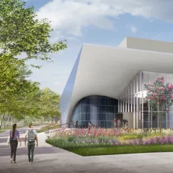 An artist’s rendering of the new Performing Arts Center at CSUSB. The $111 million construction and renovation project is currently scheduled to open during the 2024-25 academic year.