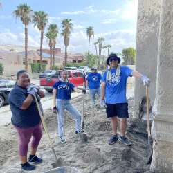 CSUSB Palm Desert Campus students, faculty, staff and alumni volunteer in Cathedral City, Calif., on Sept. 2 to help those affected by Tropical Storm Hilary.
