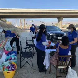 Students from the CSUSB Palm Desert Campus Nursing Street Medicine program assisting patients out in the field.