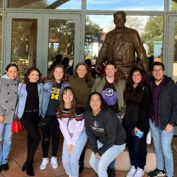 Members of CSUSB’s Theta Iota Chapter of Pi Sigma Alpha, the national honor society for political science, at the Ronald Reagan Presidential Library.