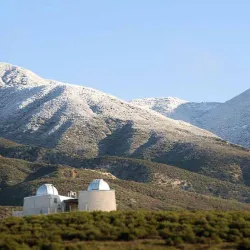 Snow-capped foothills and the Murillo Family Observatory