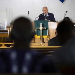 CSUSB President Tomás D. Morales gives his speech on importance of a college education