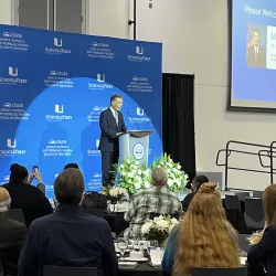 U.S. Rep. Mark Takano, D-Riverside, gave the morning keynote address at the 2022 Educational Leadership Summit at CSUSB on Nov. 2.