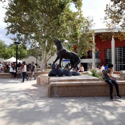 Coyote's statue at CSUSB