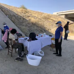 Street Medicine program nursing students work in the field. The $50,000 grant will be used to improve access to healthcare for traditionally underserved populations, increase mobile medical clinics, improve health-related infrastructure in the Coachella Valley and strengthen engagement of nurses and nursing students with the homeless.