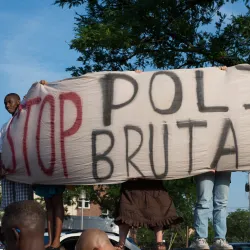 A photo of a protest against police brutality. 