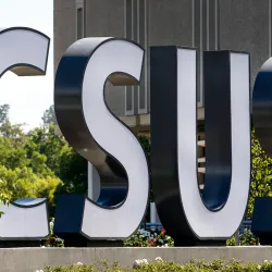 CSUSB letters on the CSUSB campus