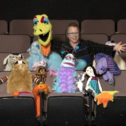 Professor Johanna Smith with her puppets
