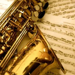 saxophone on a music sheet
