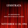 Lysistrata, Written by Aristophanes; Directed by Ronald E. Barnes; Nov. 11-20, 1994