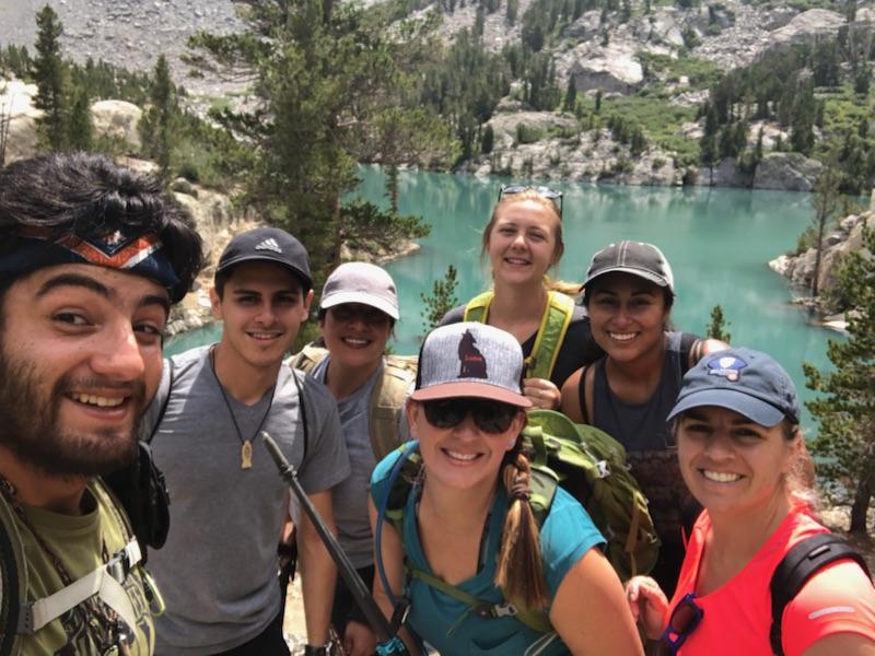 group photo at lake