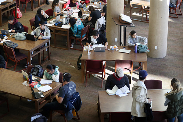 CSUSB students study in Pfau Library.