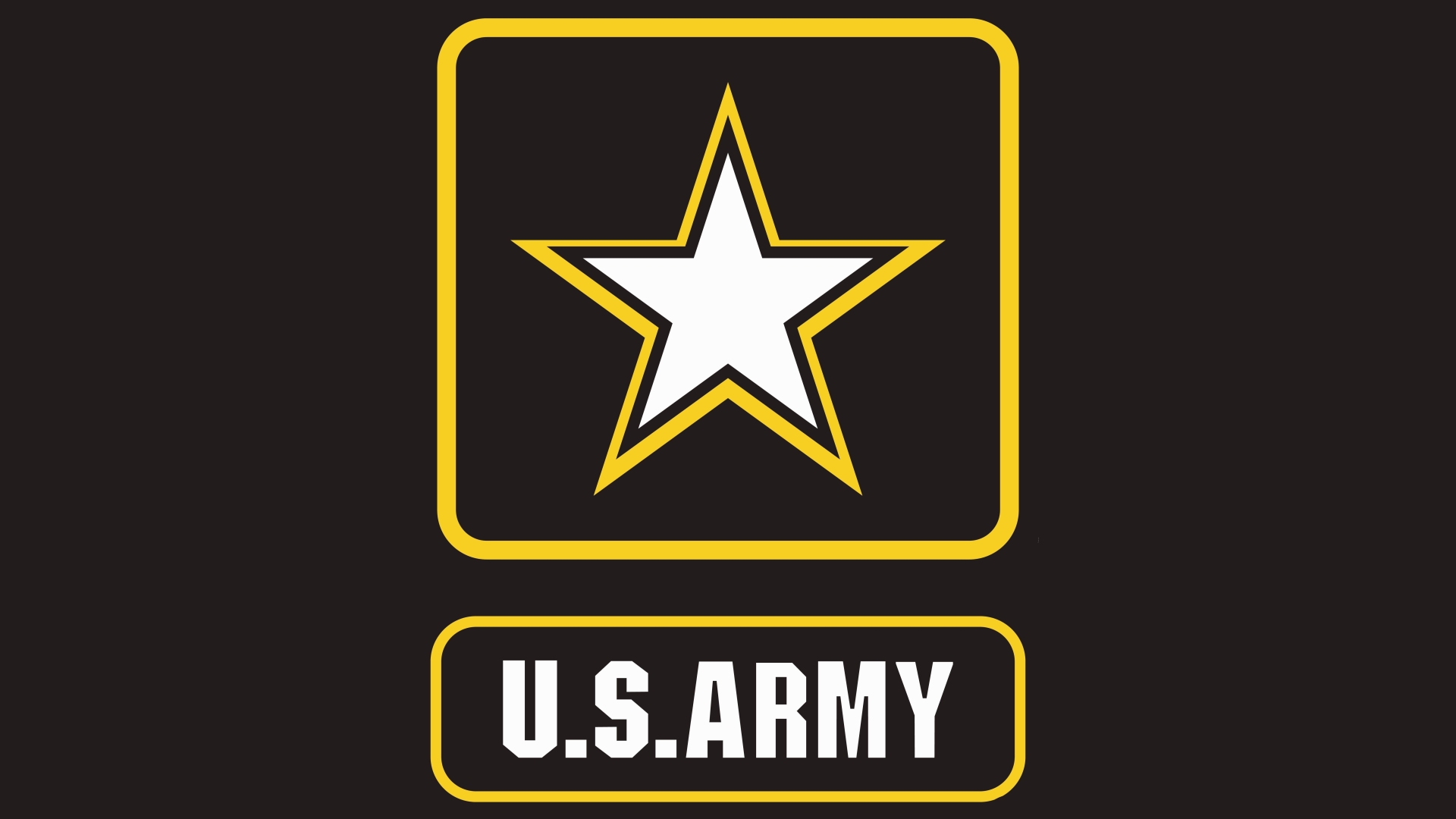 U.S. Army logo yellow star on black background
