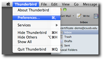 Thunderbird Preferences