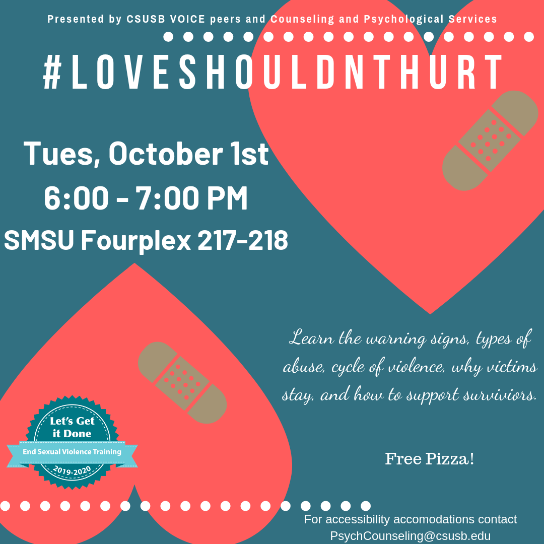 Event flyer with two hearts that each have one band-aid over the heart.
