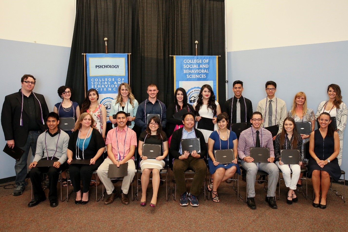 Psychology Honors Students for 2014-2015 with Dr. Campbell (seated right)