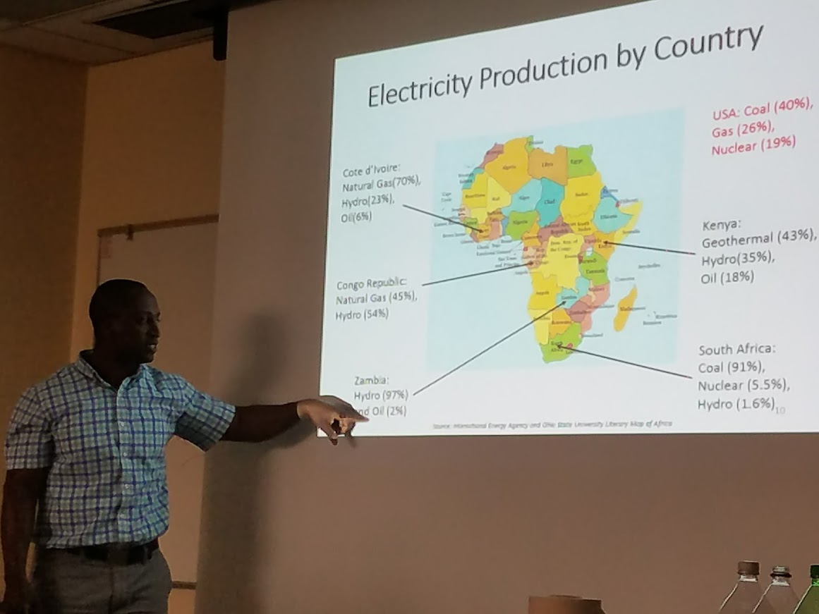 Guy pointing at Africa