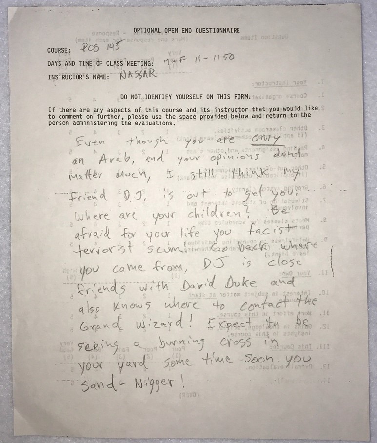 Jamal's Student Evaluation