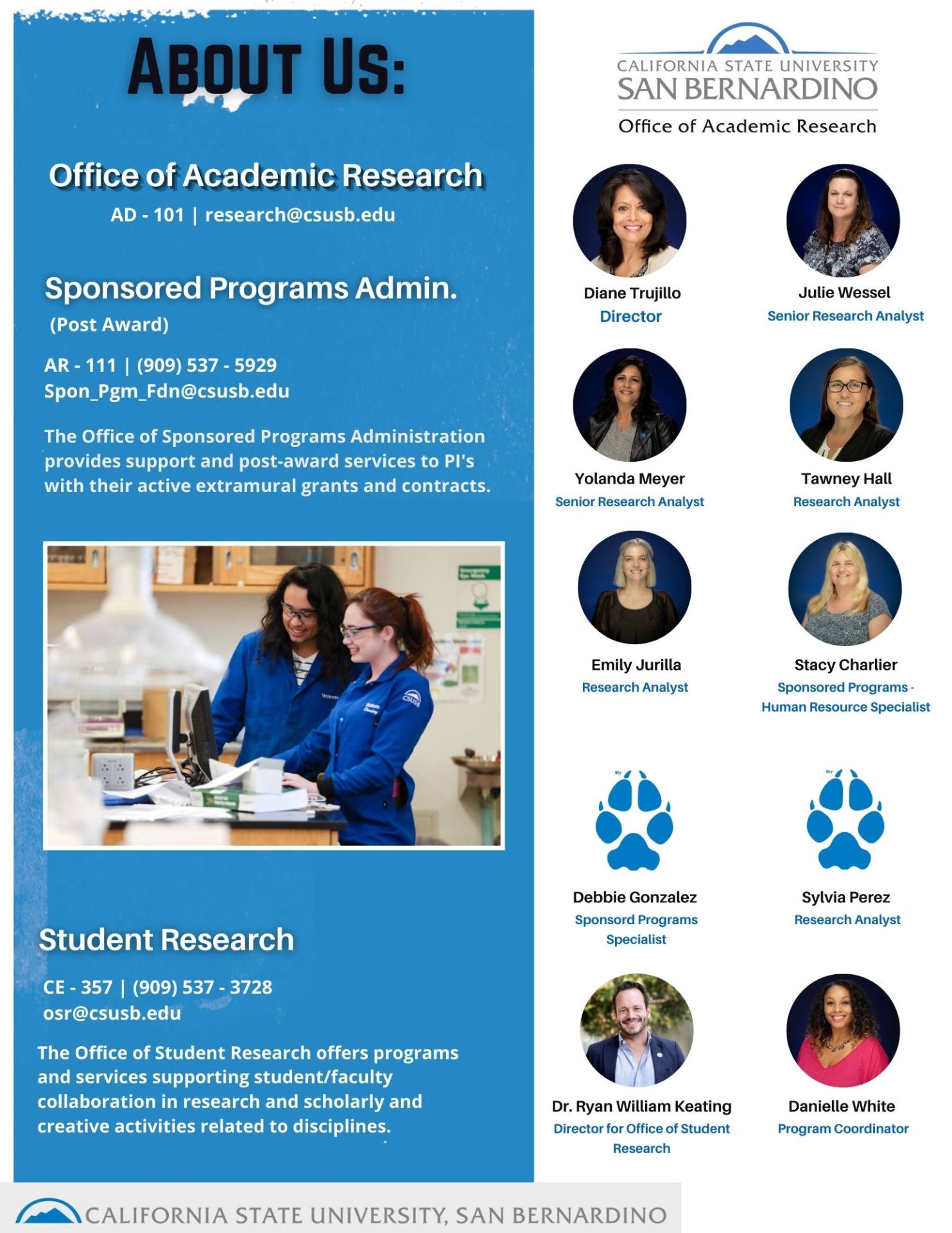 Meet the Team | Academic Research | CSUSB