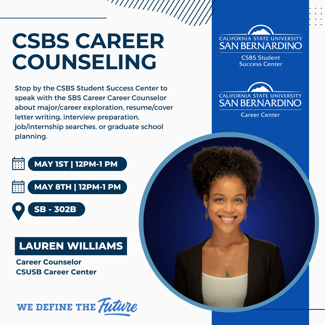 CSBS Career Counseling Drop-In Flyer