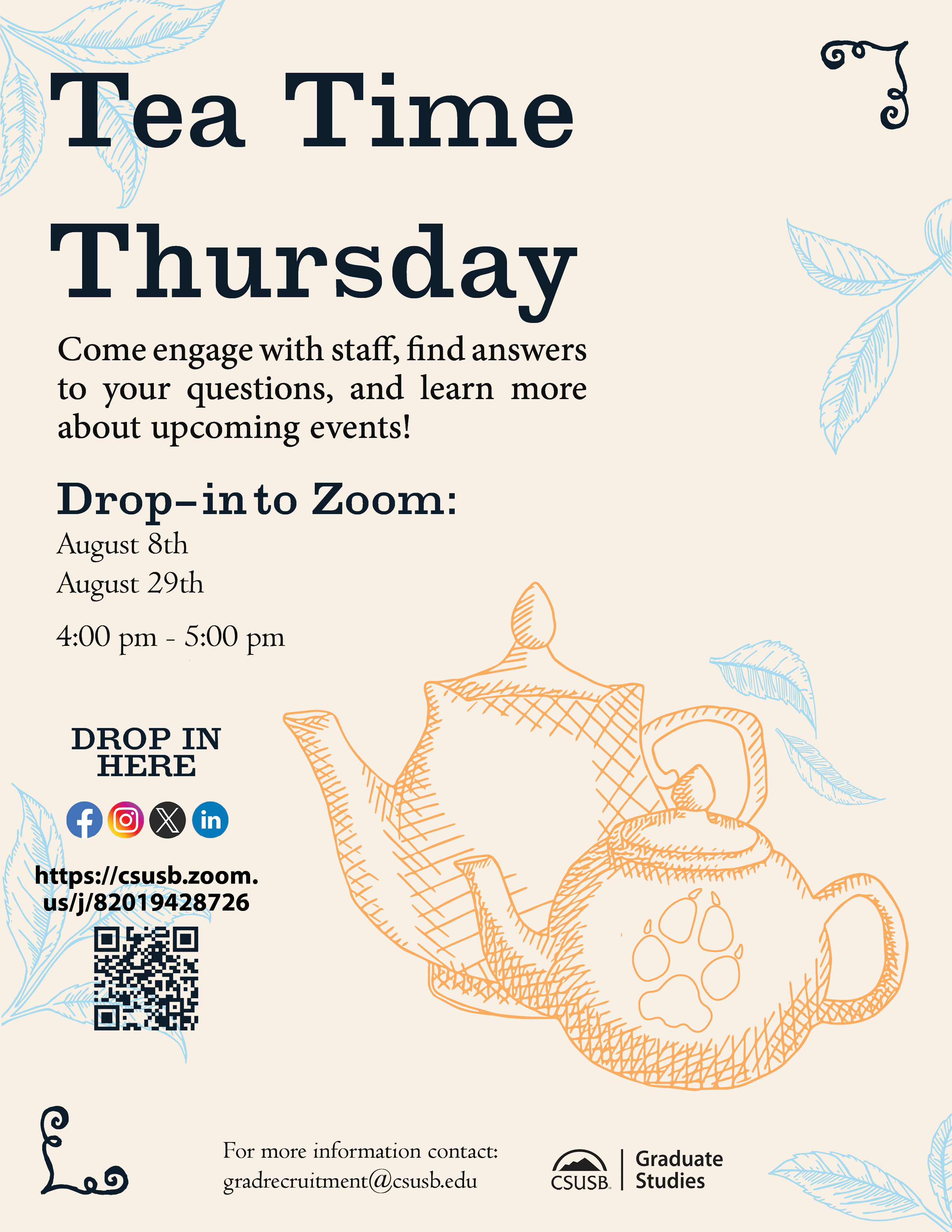 Come engage with staff, find answers to your questions, and learn more about upcoming events!