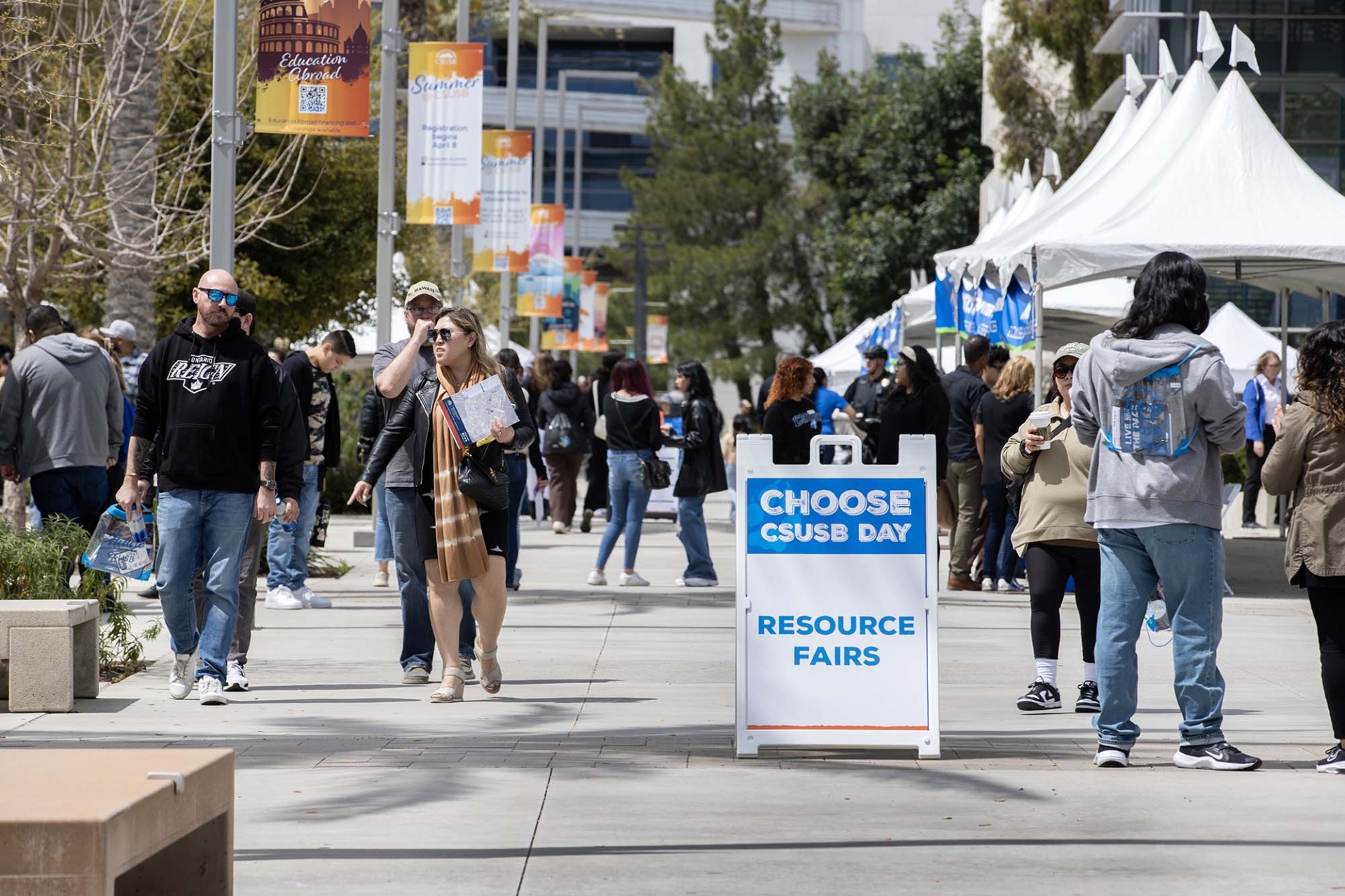 Some of the more than 1,000 visitors to campus on Choose CSUSB Day.