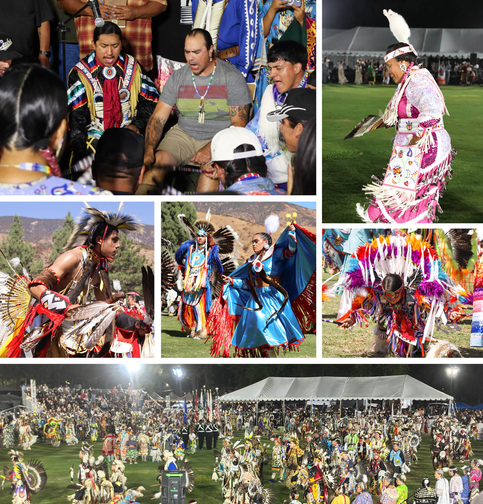 A composite of photos from the 2025 San Manuel Pow Wow at Cal State San Bernardino.