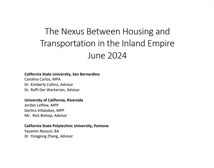 The Nexus Between Transportation and Housing 