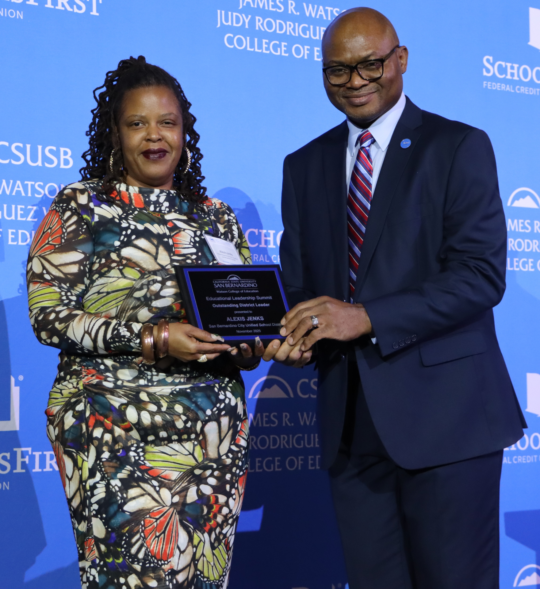 Photo of Alexis Jenks receiving an award