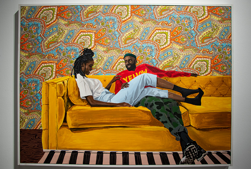 A painting by Corey Pemberton hanging on a wall