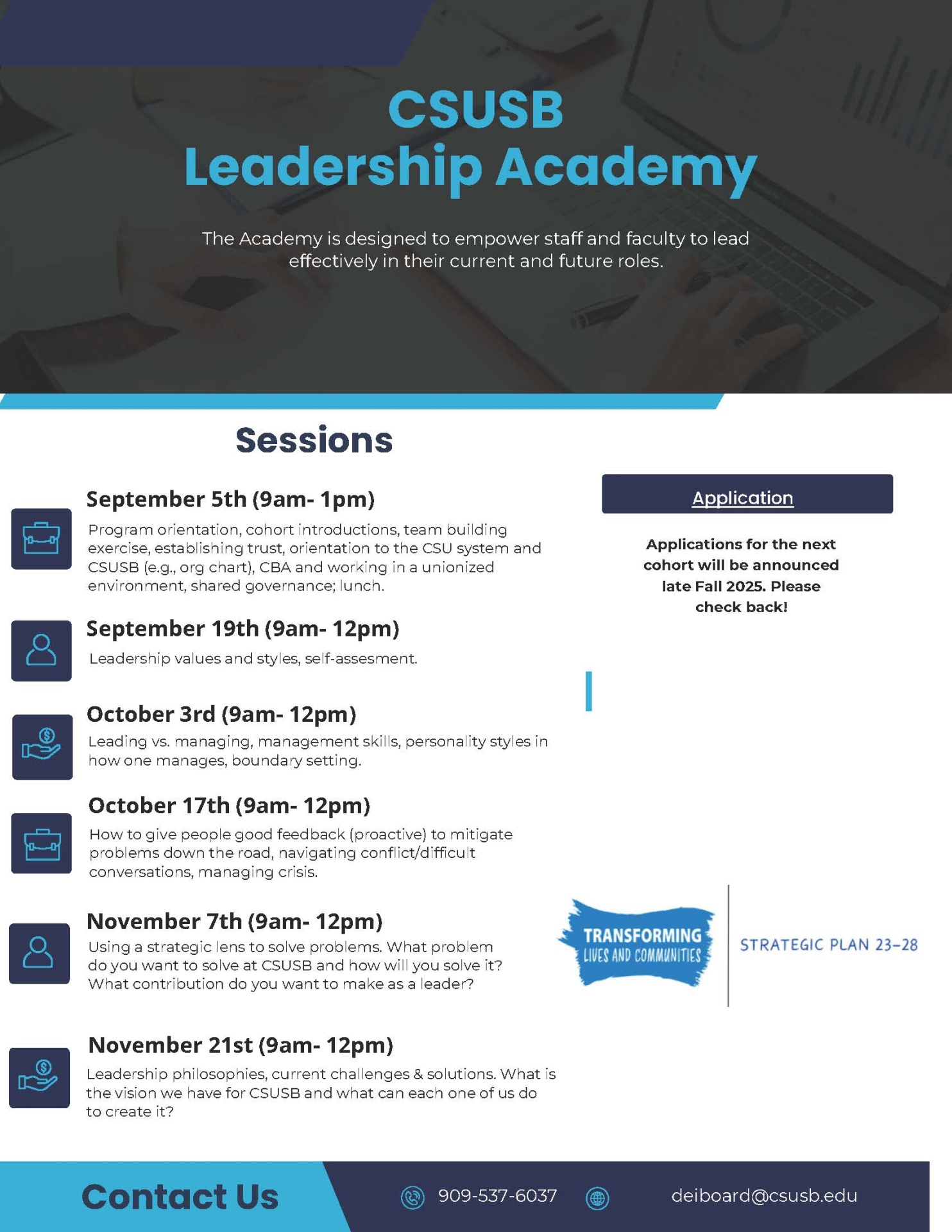 CSUSB Leadership Academy Flyer