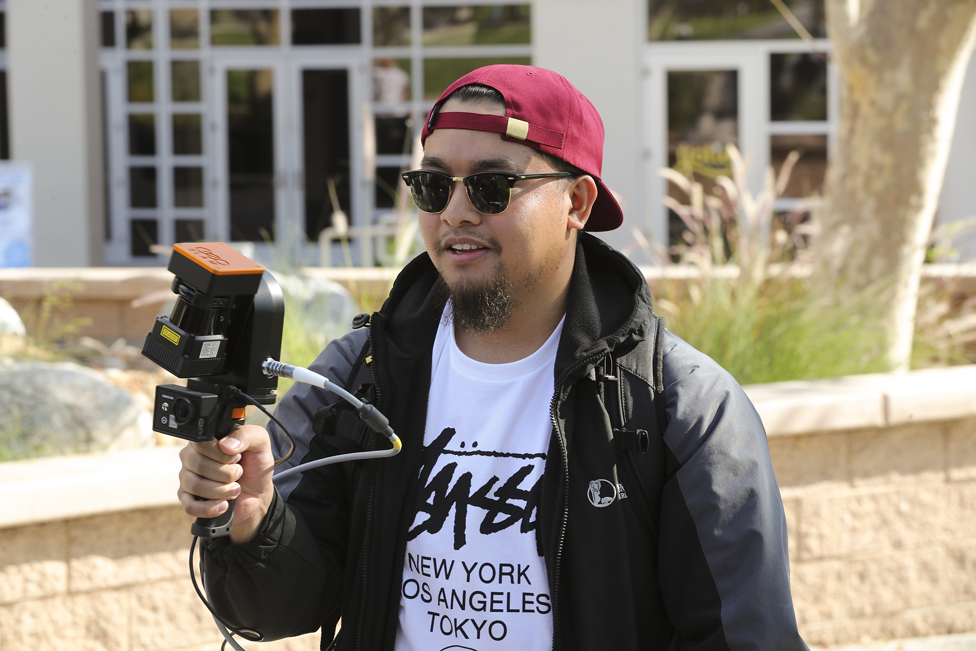 Student with LIDAR scanner