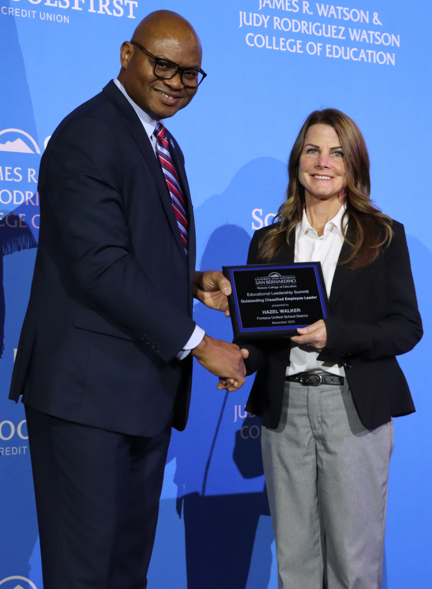 Photo of Hazel Walker receiving an award
