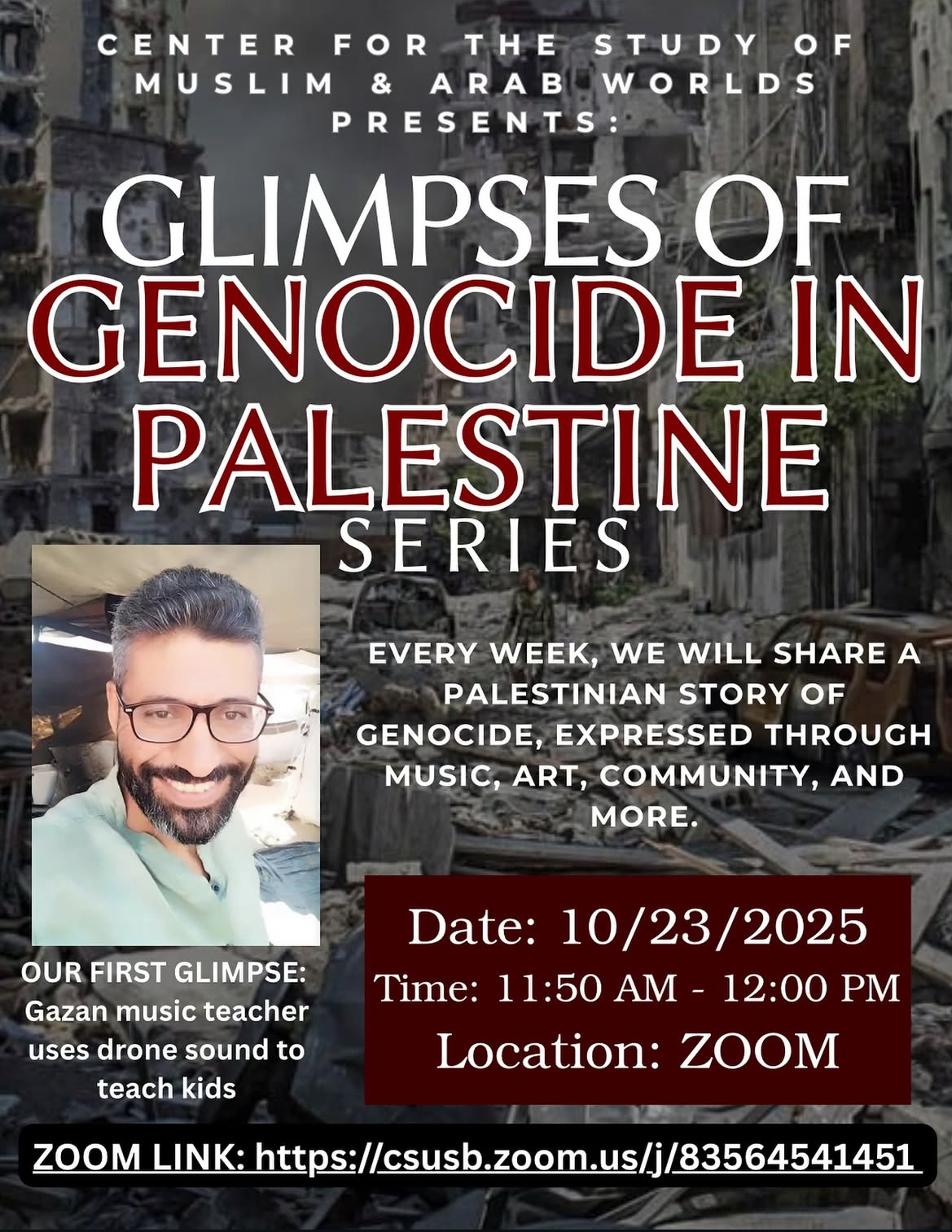 Glimpses of Genocide in Palestine Series: #1 Gazan music teacher uses drone sound to teach kids