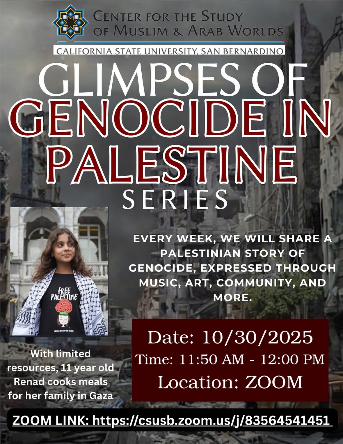 Glimpses of Genocide in Palestine Series: #2 11 year old Renad cooks meals for her family in Gaza