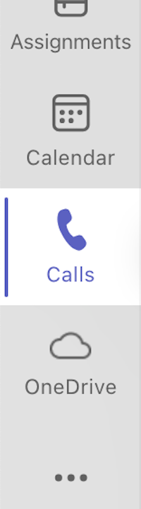 Calls icon in left toolbar