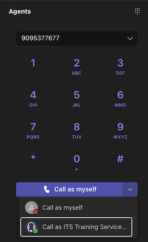 Call as dropdown