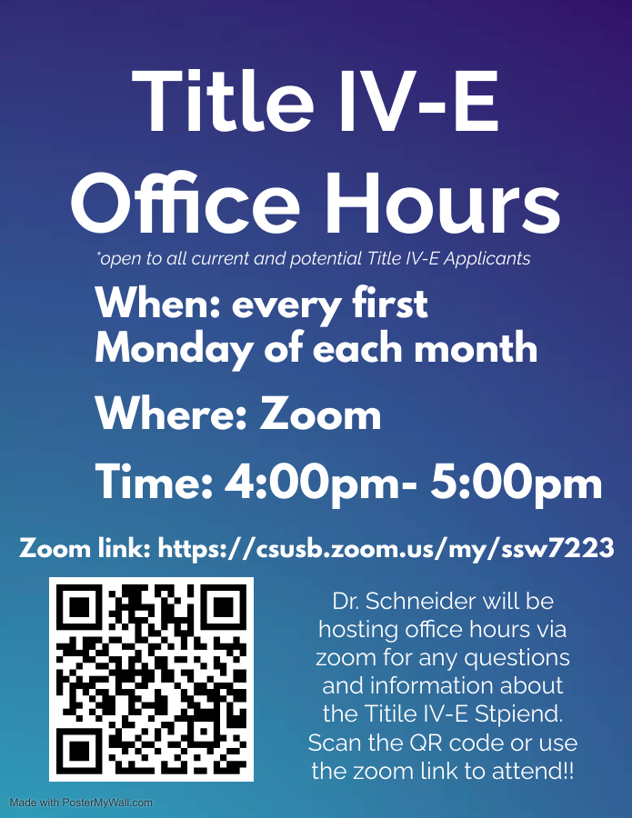 Flyer with time and date of office hours