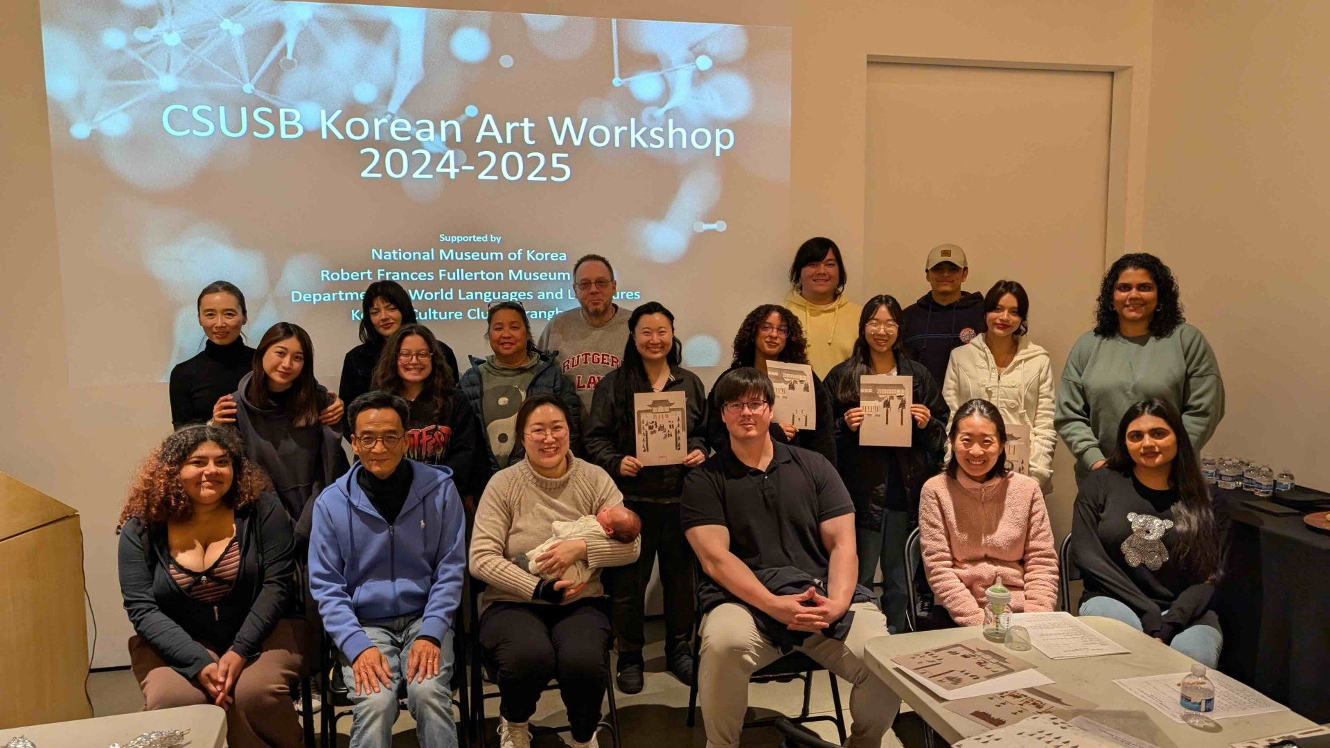 group photo of korean art workshop 2025 participants
