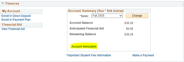 photo of account summary