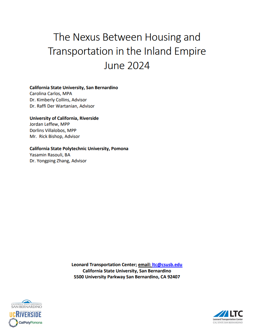 Housing and Transportation Report