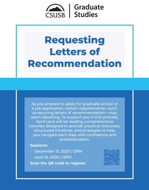 Upcoming Requesting Letters of Recommendation sessions