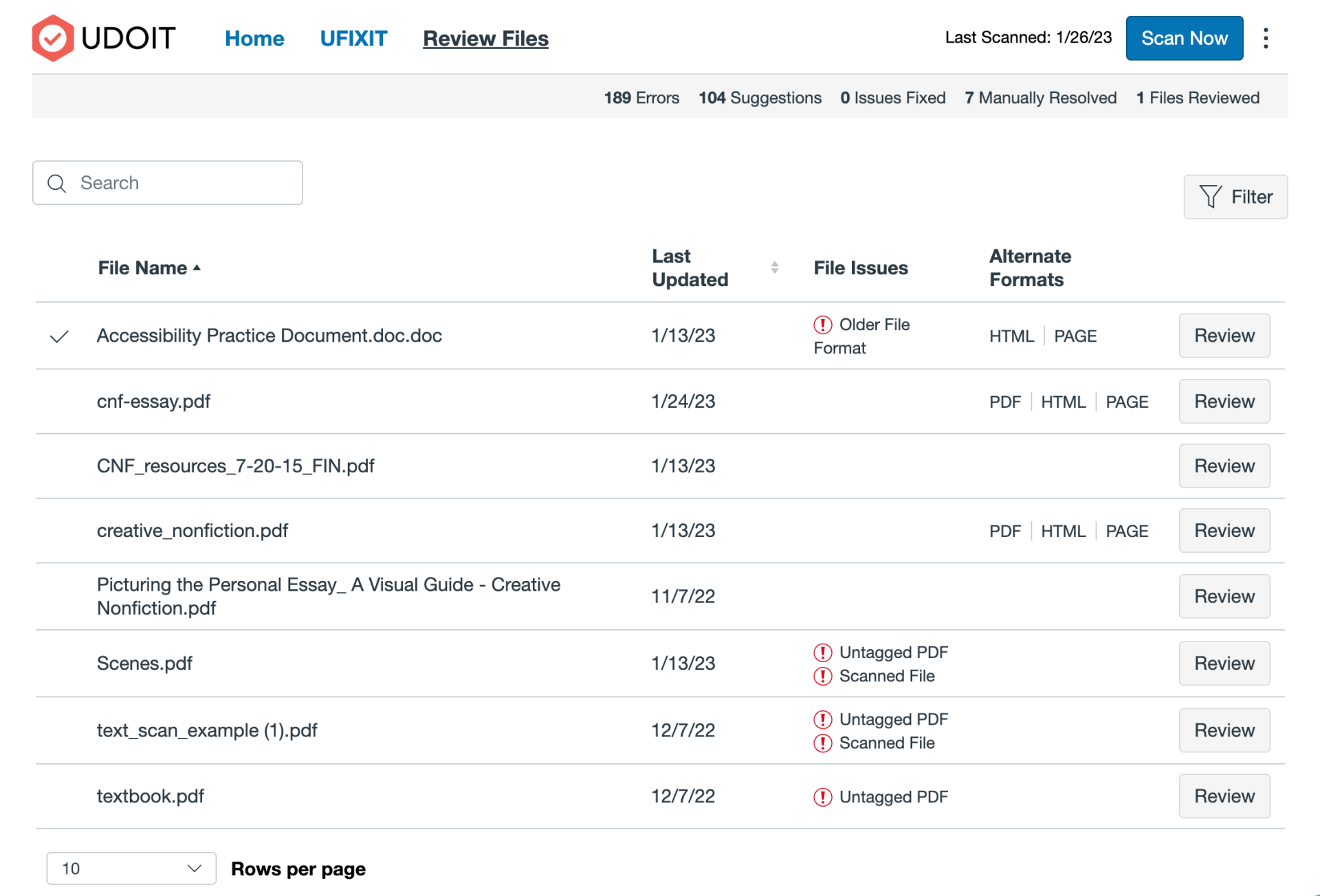 UDOIT Review Files