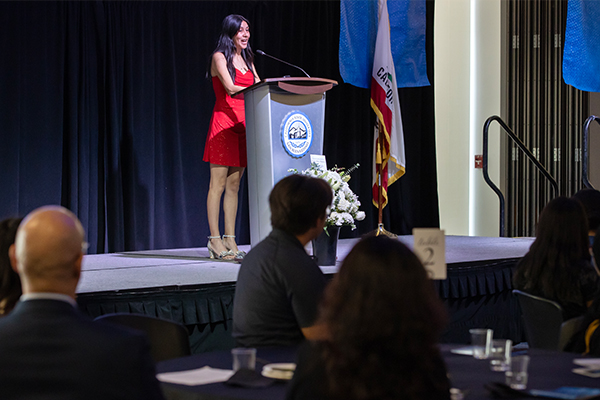 Scholarship recipient Jennifer Cornejo, a first-generation graduate student, delivered a heartfelt address that served as one of the highlights of the event.